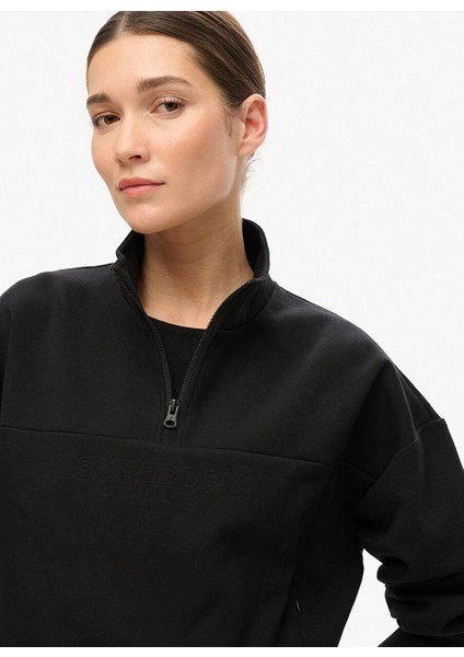 Siyah Kadın Standart Düz Sweatshirt W2012170A modelleri