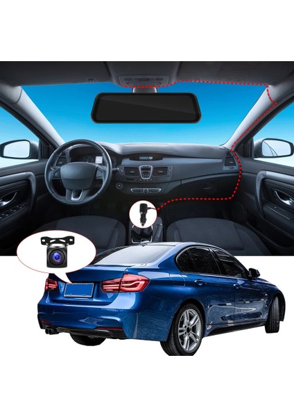 9.66" Akıllı Dikiz Aynası – Kablosuz Carplay & Android Auto, 1080P Ön/arka Kamera, Gece Görüş, Gps Destekli, IPS Dokunmatik Ekran fiyatları