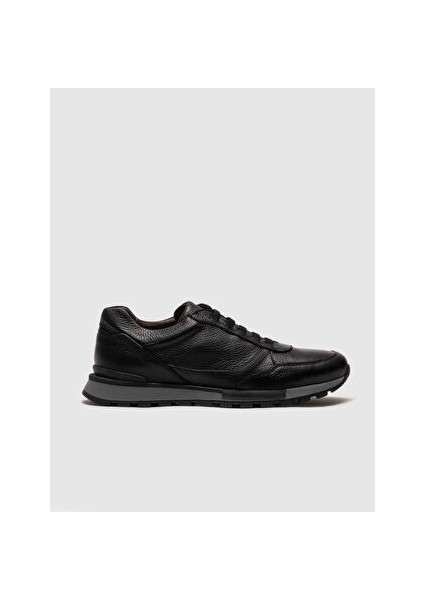 Siyah Erkek Deri Sneaker 28126