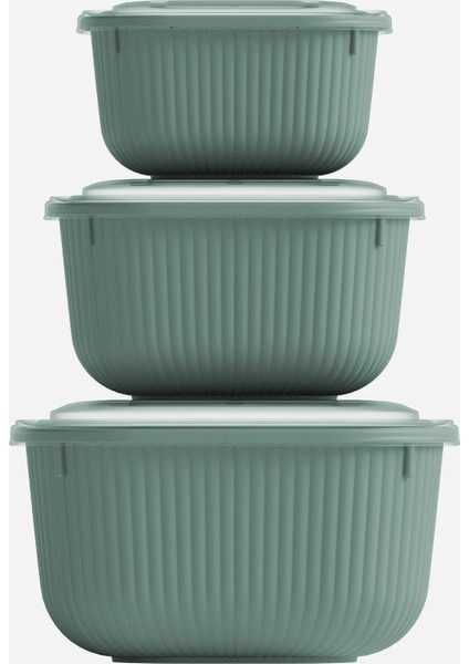 Iç Içe Geçmeli Snaplid Kare Saklama Kabı (600 - 1100 - 1800 Ml) (Üçlü Set) modelleri