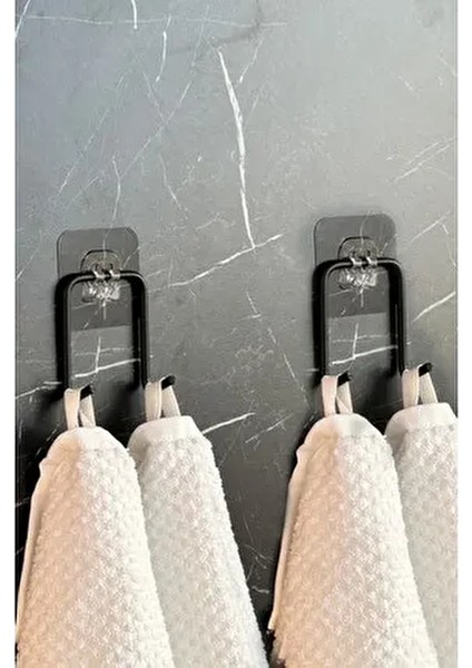 Yapışkanlı 2 Adet Çift Kancalı Banyo Mutfak Askısı Metal Askılık Duvar Askı Organizer