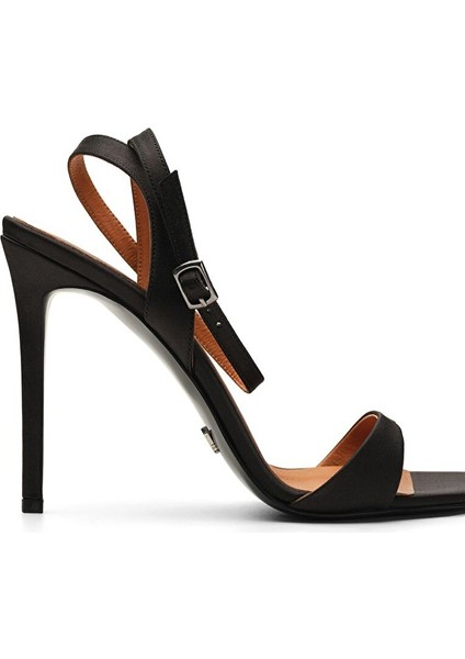 Siyah Kadın Saten Topuklu Ayakkabı JAB8897 / 2126 fırsatları