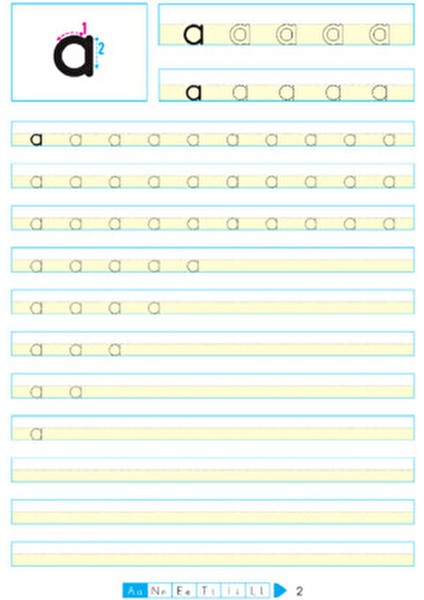 Kılavuz Çizgili Dik Temel Harflerle Alfabe Yazma Çalışması indirimleri