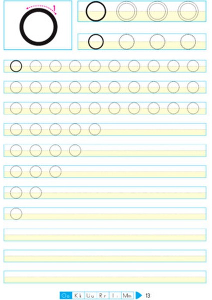 Kılavuz Çizgili Dik Temel Harflerle Alfabe Yazma Çalışması