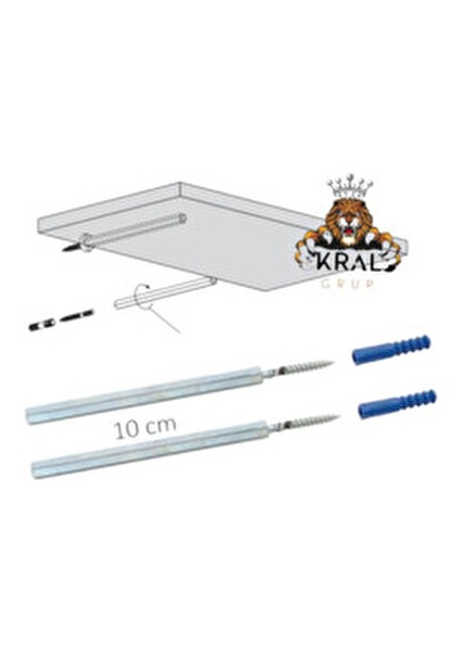 10CM Gizli Raf Tutucu - 8mm Çapında 1.kalite ''bir Takım Fiyatıdır''