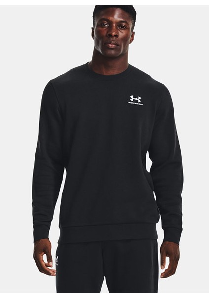 1374250-001-UA Icon Fleece Crew Siyah Erkek Normal Sweatshirt