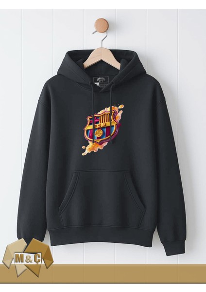 Barcelona 3 Erkek Kapşonlu Uzun Kollu Sweatshirt Mevsimlik 2 Ip Özel Tasarım Cepli Büyük Beden Hodie