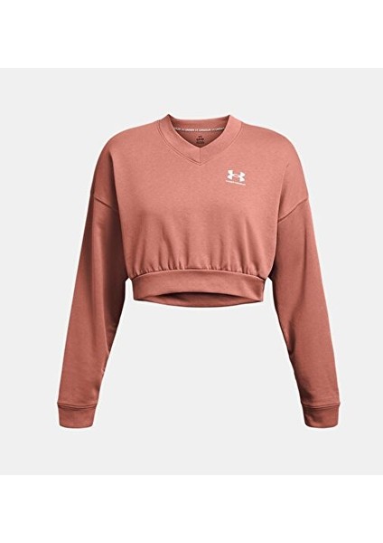 Kadın Ua Rival Terry Oversized Crop Crew Sweatshirt 1382738-696 modelleri
