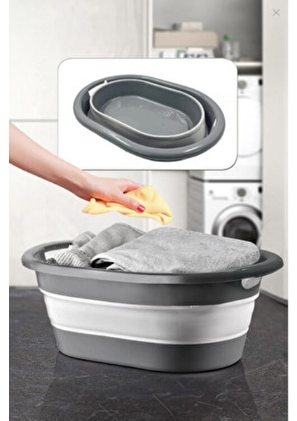 Katlanabilir Çamaşır Sepeti 13 Litre Katlanır Yer Kaplamaz Kirli Temiz Çamaşır Sepeti