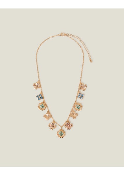 Flower Charm Necklace Gold fiyatları