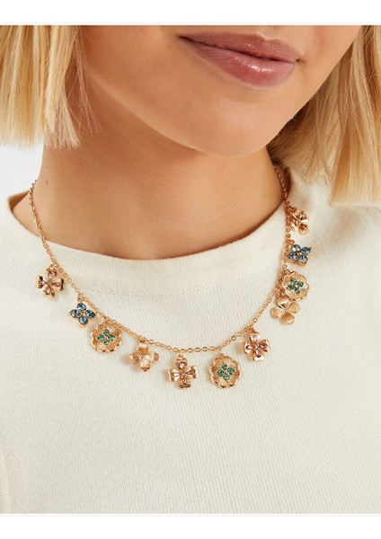 Flower Charm Necklace Gold modelleri