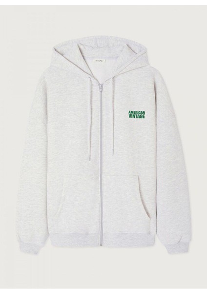 Gri Erkek Kapüşon Standart Desensiz Sweatshirt MBAP03CH25GRISCH