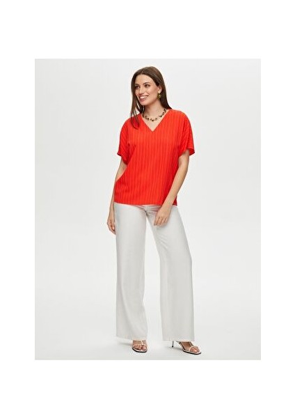 Kısa Kollu Kendinden Dokulu Bluz S25BLZ011 fiyatları