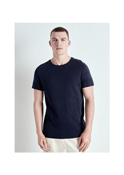 Lacivert Erkek Standart Desensiz T-Shirt MBYSA18BH25NAVY fiyatları