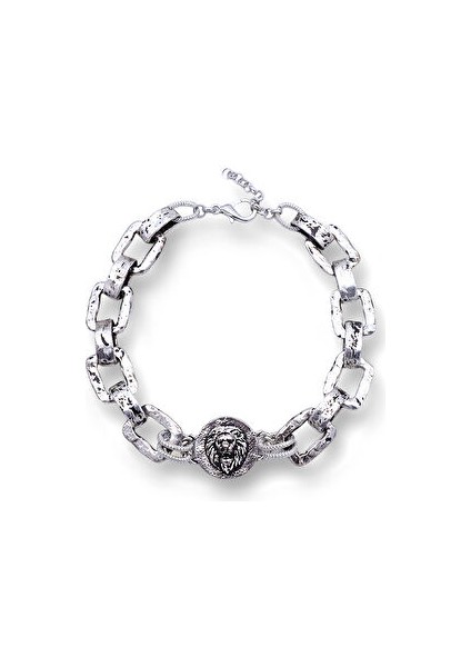 Leo Gümüş Kaplama Choker Kolye