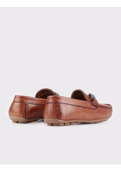 Toka Detaylı Hakiki Deri Taba Erkek Loafer modelleri