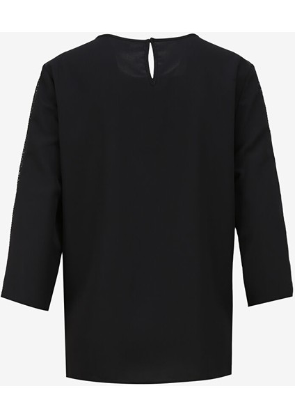 Yuvarlak Yaka Siyah Kadın Bluz U68183 fiyatları