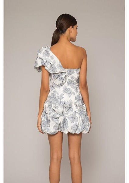 Hacimli Tek Omuz Mini Kokteyl Elbisesi fiyatları