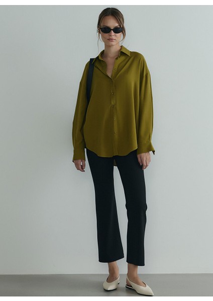 Yeşil Kadın Normal Gömlek 418136410 R031