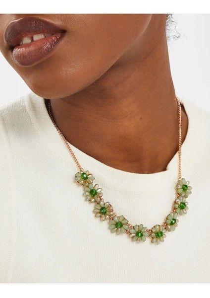 Çiçek Örgülü Kolye