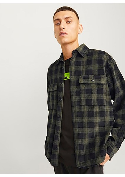 Kahve Erkek Gömlek Relaxed Gömlek 12261112_JCOTHEO Corduroy Check Ove fiyatları