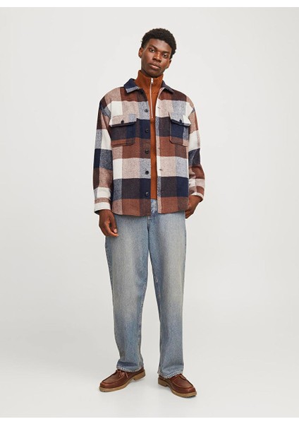 Lacivert Erkek Gömlek Relaxed Gömlek 12257199_JJEBRADLEY Ollıe Overshırt