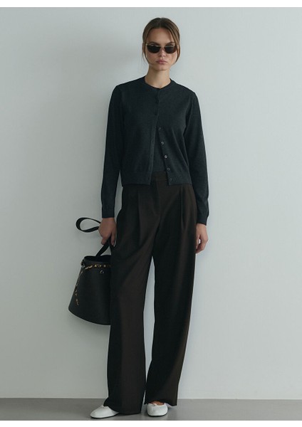 Kahverengi Kadın Geniş Fit Pantolon 418136764 R029