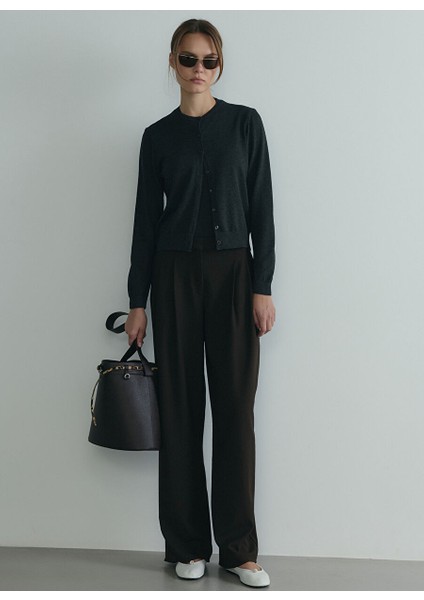 Kahverengi Kadın Geniş Fit Pantolon 418136764 R029 modelleri