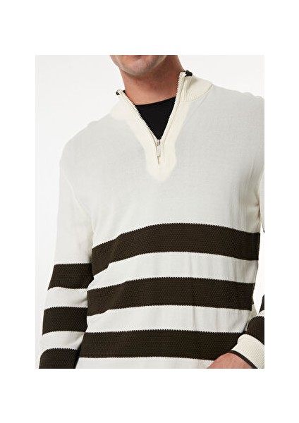 Ekru Erkek Bato Regular Fit Çizgili Kazak FC4WM-KZK 2618 fırsatları