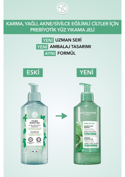 Yüz Yıkama Jeli-Karma,yağlı,sivilce Eğilimli Cilt-Pure Menthe Arındırıcı Botanik Kompleks 390ML modelleri