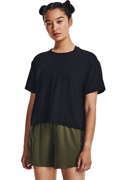 1379178-001 Motion Ss Siyah Kadın Bisiklet Yaka Oversize T-Shirt