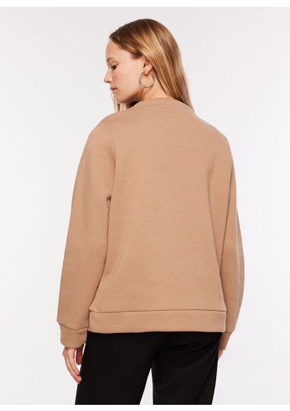 Bisiklet Yaka Varaklı Deve Tüyü Kadın Sweatshırt FC3WL-SWT12 indirimleri