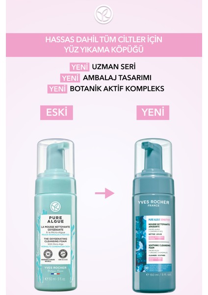 Yüz Yıkama Köpüğü-Hassas Cilt-Pure Algue Sensitive Yatıştırıcı Botanik Kompleks 150ML modelleri