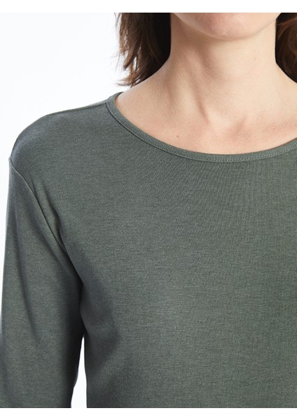 Yeni Sezon Bisiklet Yaka Düz Uzun Kollu Kadın Body fırsatları