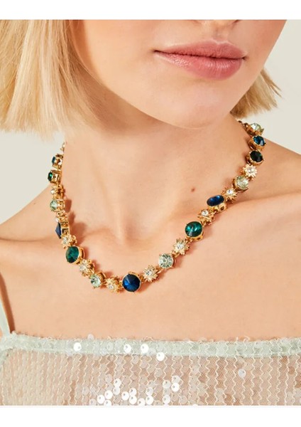 Star Gem Büyük Taşlı Sıralı Kolye modelleri