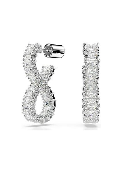 5684047 Swarovski Küpe Hyperbola:pe Hoop Twıst Whıte/rhs