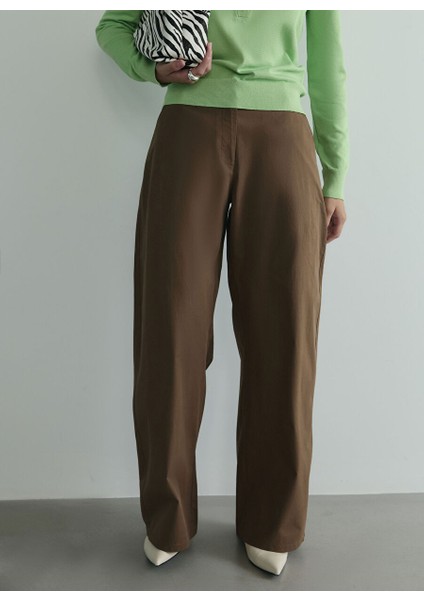 Kahverengi Kadın Normal Pantolon 418136672 R012 modelleri