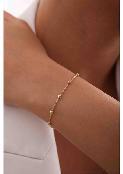 14 Ayar Kalın Zincirli 3 Renk Dorika Bileklik fiyatları