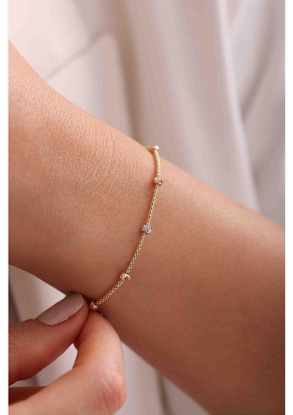 14 Ayar Kalın Zincirli 3 Renk Dorika Bileklik modelleri