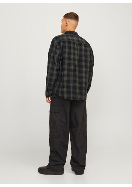 Kahve Erkek Gömlek Relaxed Gömlek 12261112_JCOTHEO Corduroy Check Ove fırsatları