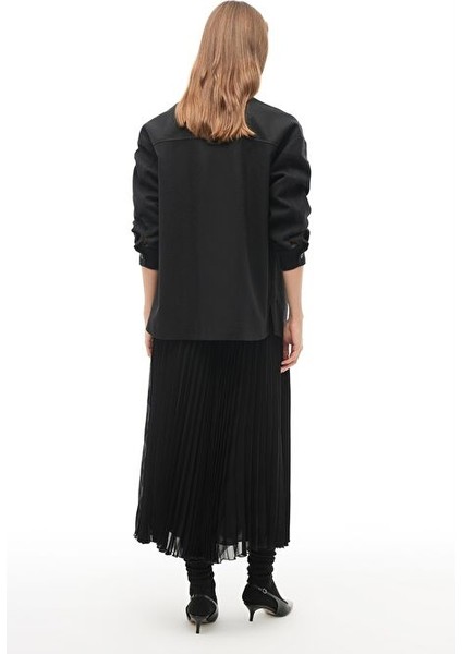 Siyah Yüksek Bel Midi Etek modelleri