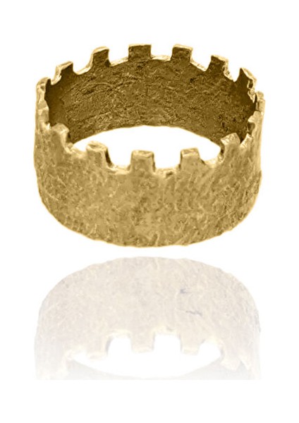 Kale Sur Figürlü Altın Kaplama Bronz Yüzük