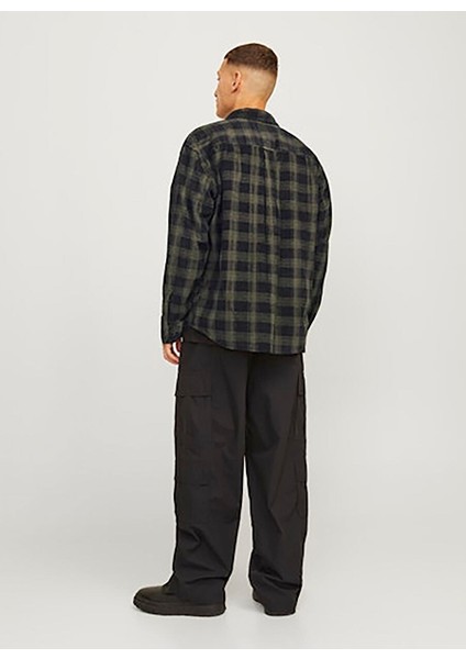 Kahve Erkek Gömlek Relaxed Gömlek 12261112_JCOTHEO Corduroy Check Ove modelleri