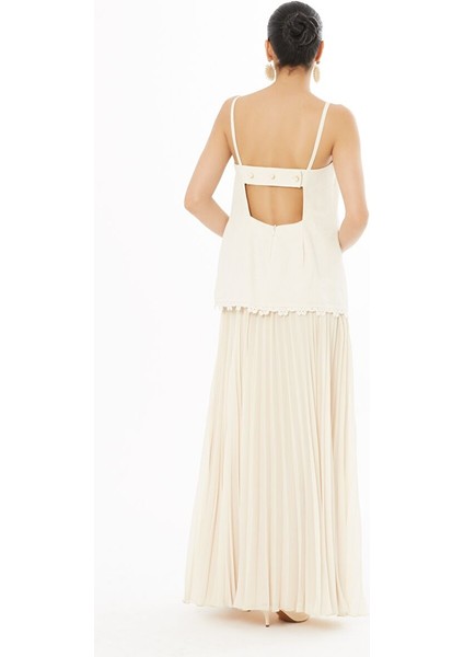 Sırtı Pencere Detaylı Uzun Kemik Elbise fırsatları