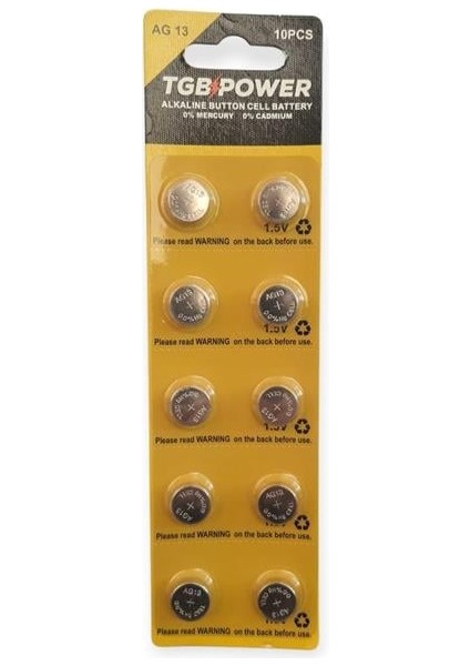 Tgbpower AG13 Alkaline Pil 10’lu Kartela