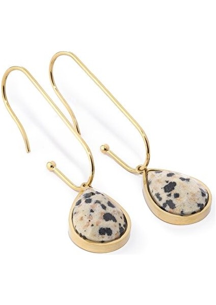 Yuna Gold Leopar Desenli Doğal Taşlı Altın Kaplama Çelik Kadın Küpe fiyatları