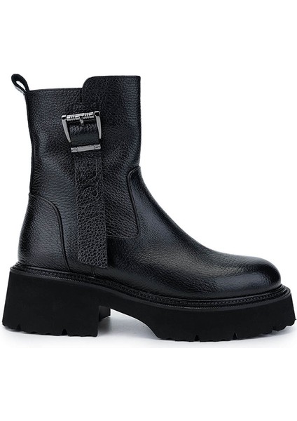 Kadın Hakiki Deri Siyah Floter Casual Bot