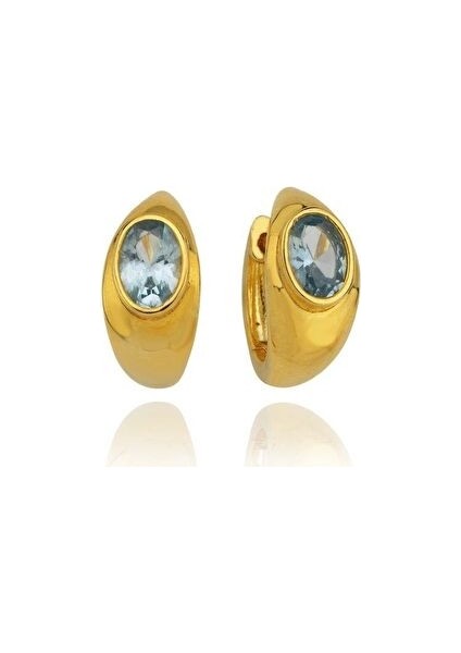 Lina Mavi Damla Taşlı Küpe