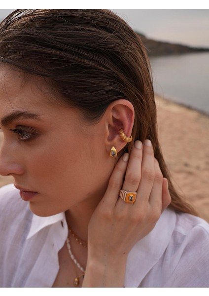 Lina Mavi Damla Taşlı Küpe fiyatları