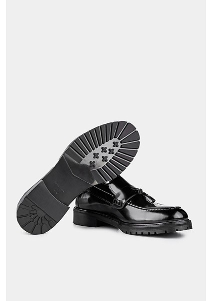 Erkek Kalın Taban Rugan Ayakkabı Sıyah AY22K22200_D99 modelleri